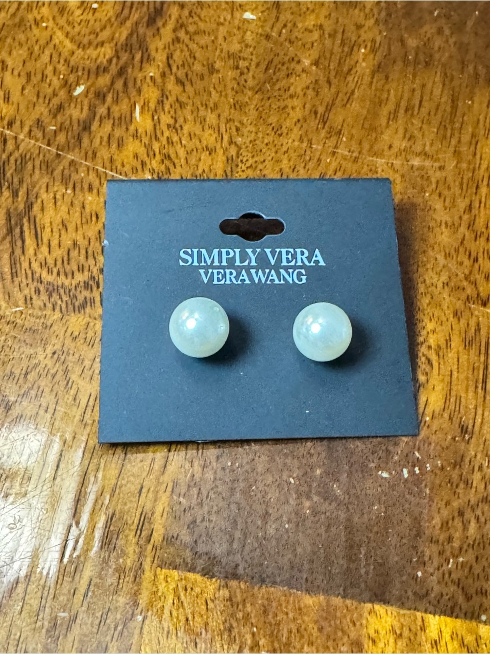 Vera Wang Cream Pearl Dome Stud Earrings